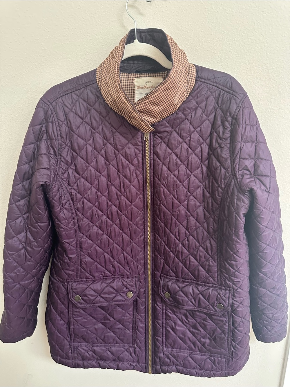 Original Weatherproof Women’s Quilted Plum color Purple Jacket, Size XL